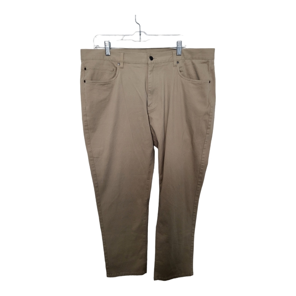 Foot Joy Pants Men 40x30 Tan Brown Khaki Chino Golf Flat Front Adult Str…
